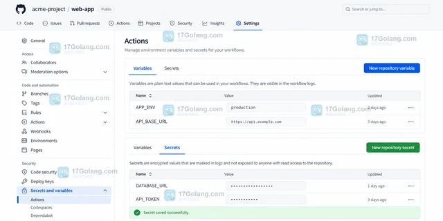 GitHub 项目环境变量与密钥的分层配置