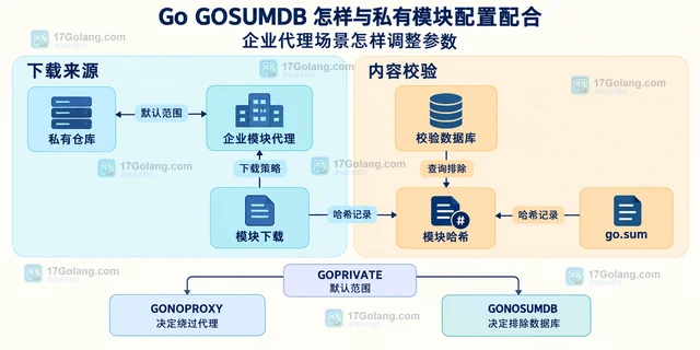 Go GOSUMDB 怎样与私有模块配置配合