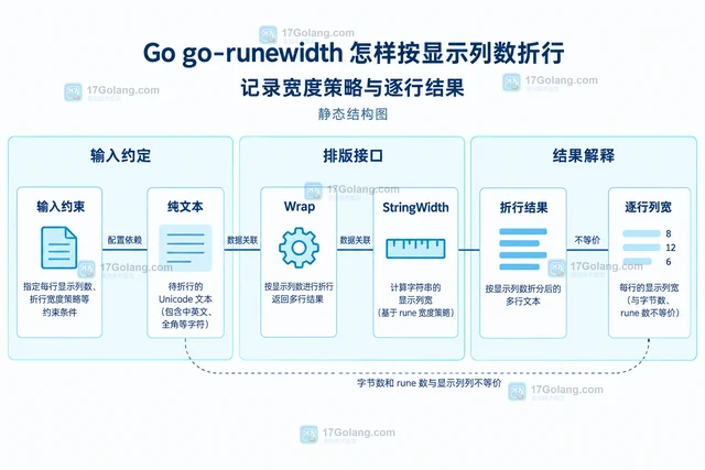 Go go-runewidth 怎样按显示列数折行