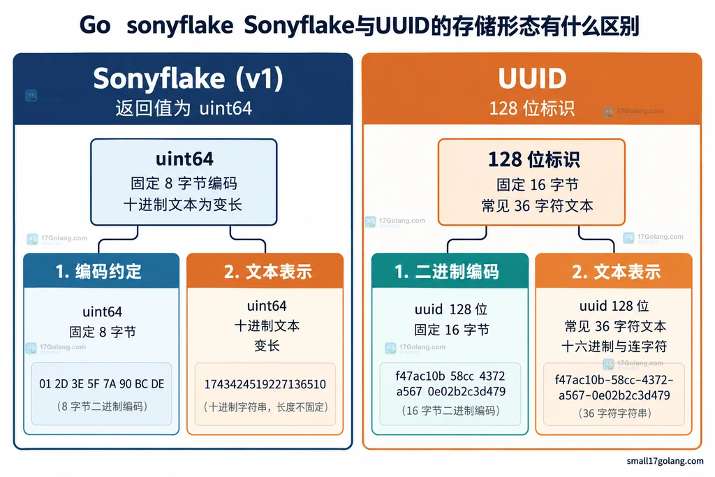Sonyflake和UUID的数值二进制文本关系