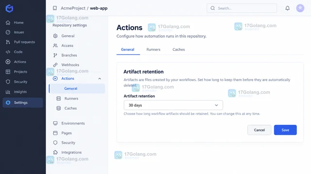 GitHub Actions artifact retention 怎样按作业设置保存期限