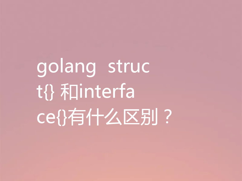 golang  struct{} 和interface{}有什么区别？