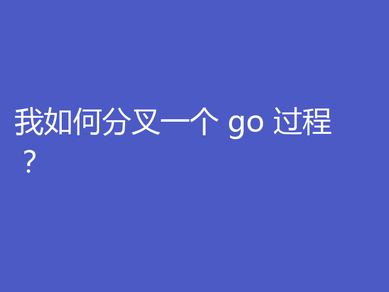 我如何分叉一个 go 过程?