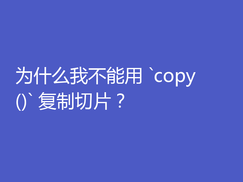 为什么我不能用 `copy()` 复制切片？