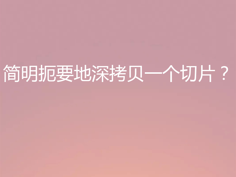 简明扼要地深拷贝一个切片?