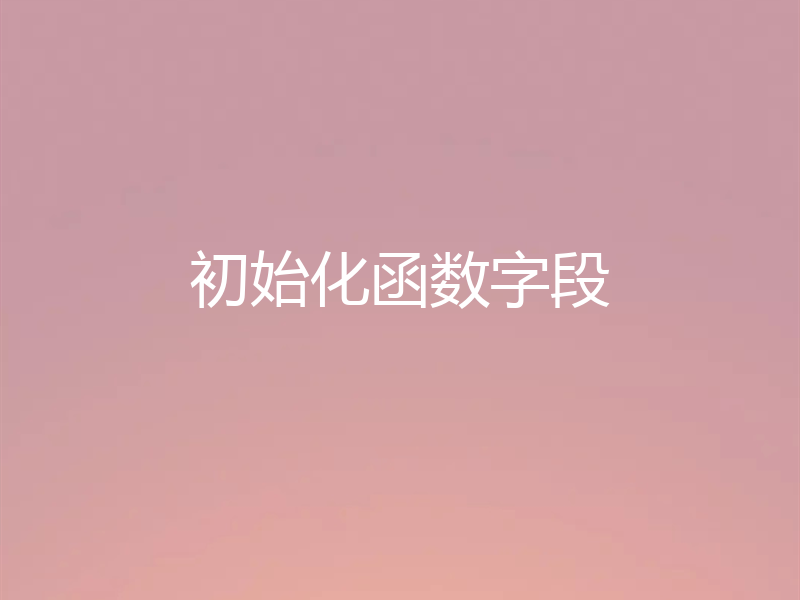 初始化函数字段
