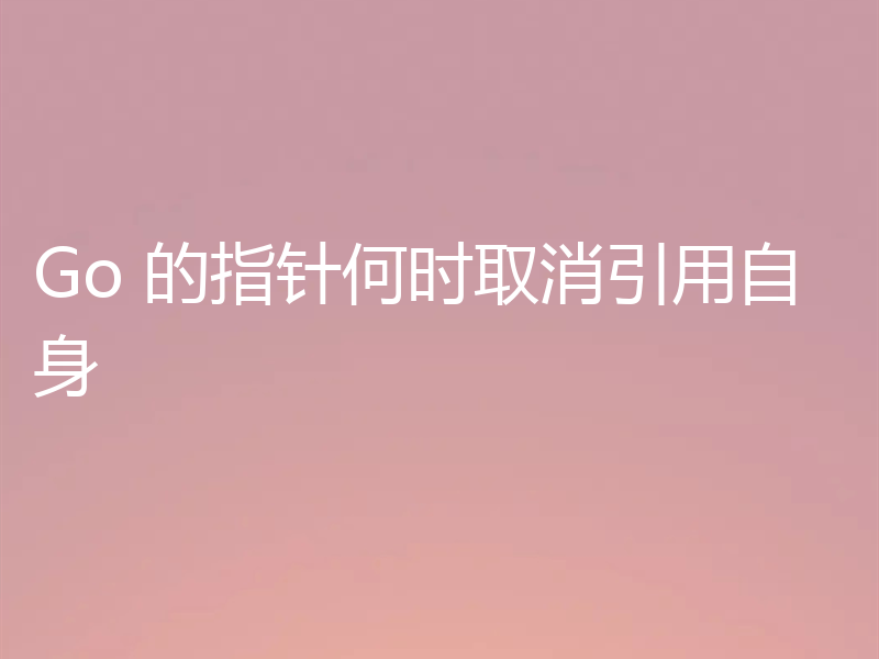 Go 的指针何时取消引用自身