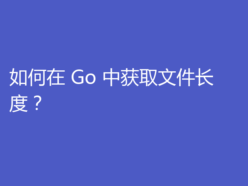 如何在 Go 中获取文件长度?