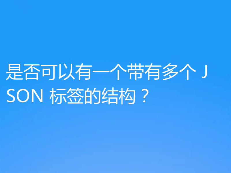 是否可以有一个带有多个 JSON 标签的结构？