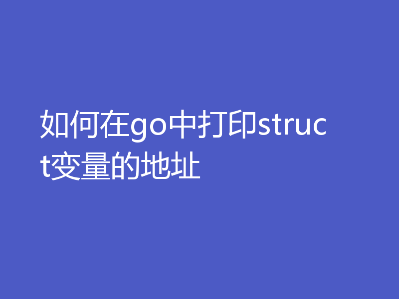 如何在go中打印struct变量的地址