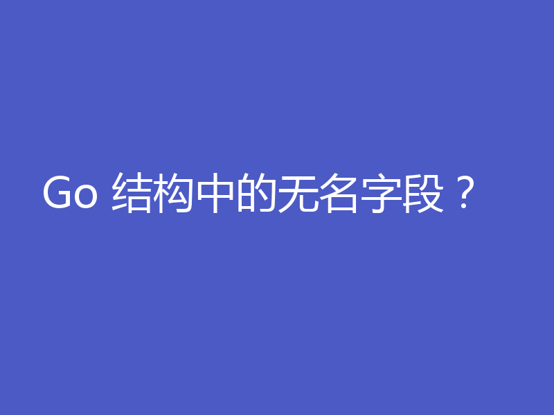 Go 结构中的无名字段?