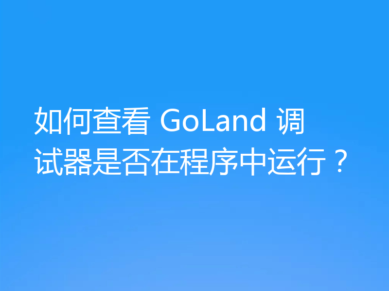 如何查看 GoLand 调试器是否在程序中运行?