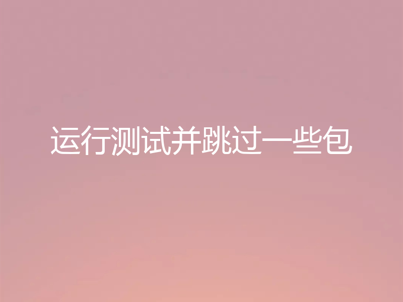 运行测试并跳过一些包
