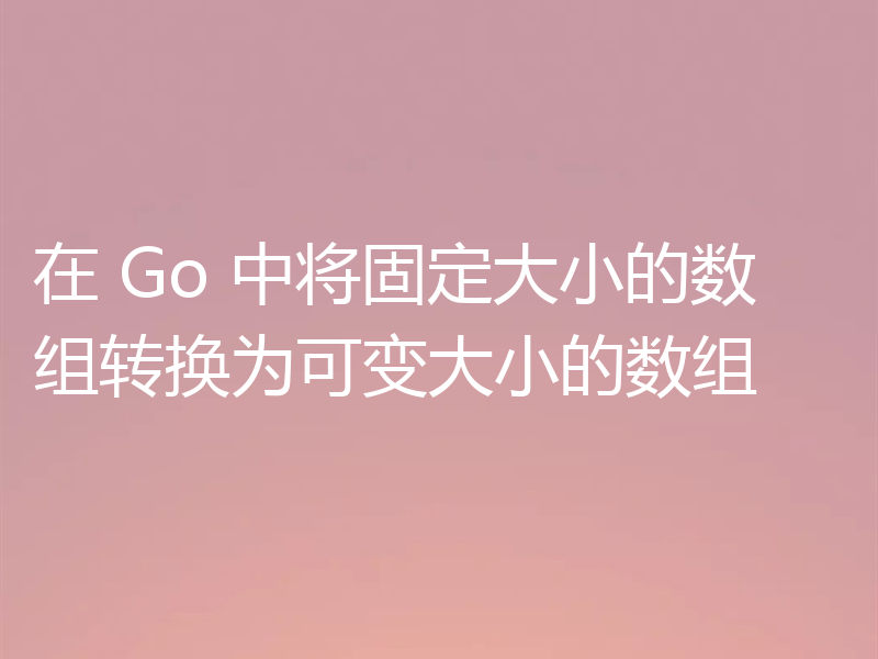 在 Go 中将固定大小的数组转换为可变大小的数组