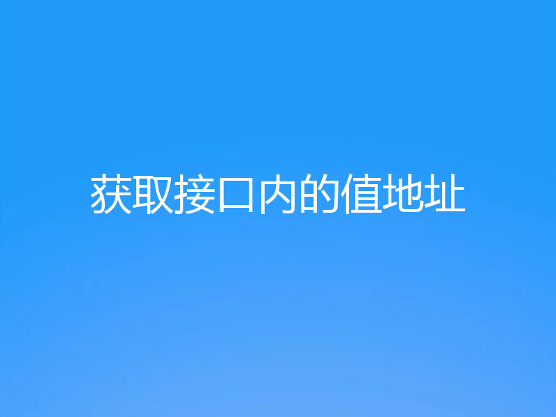 获取接口内的值地址