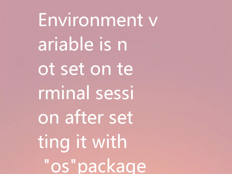 Environment variable is not set on terminal session after setting it with