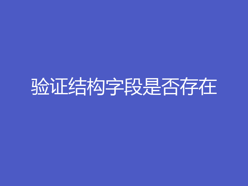 验证结构字段是否存在