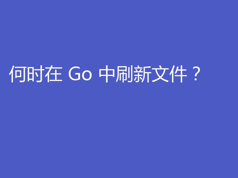 何时在 Go 中刷新文件?