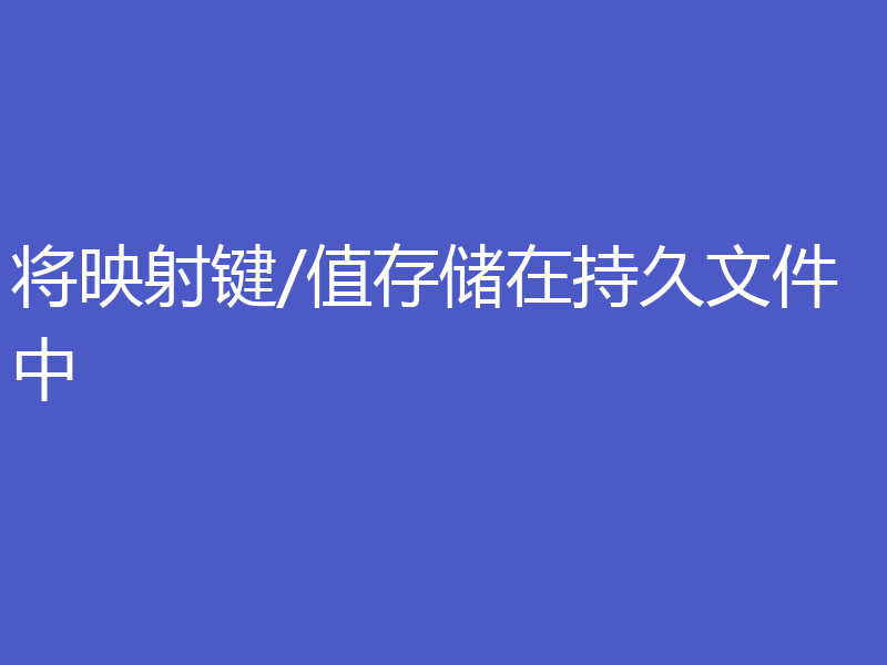 将映射键/值存储在持久文件中