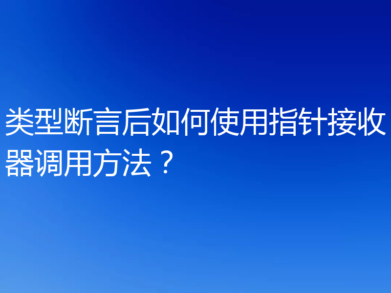 类型断言后如何使用指针接收器调用方法?