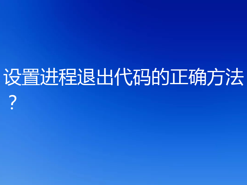 设置进程退出代码的正确方法?