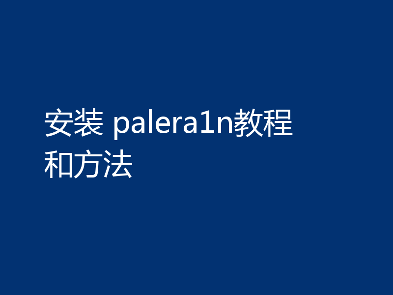 安装 palera1n教程和方法