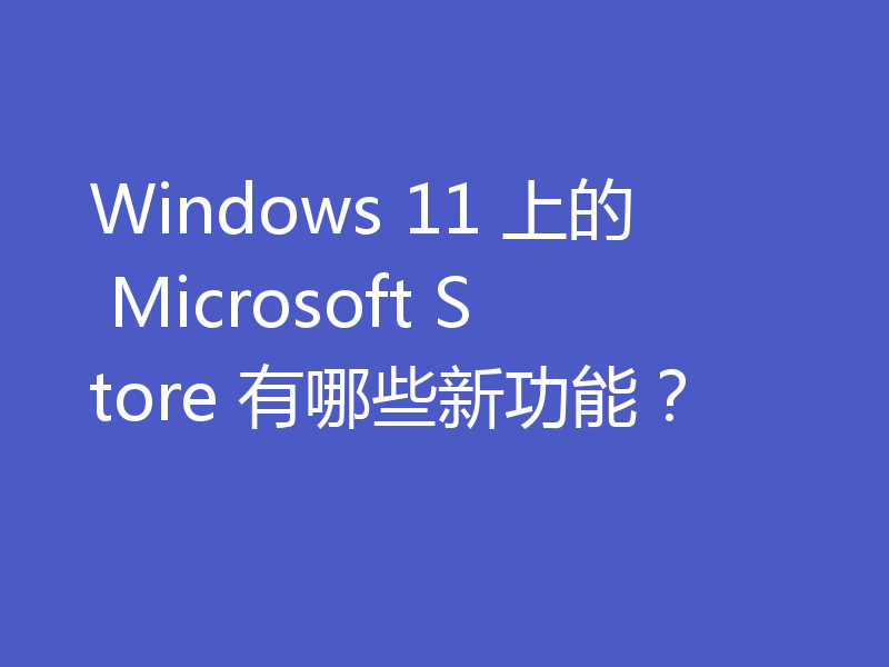 Windows 11 上的 Microsoft Store 有哪些新功能？
