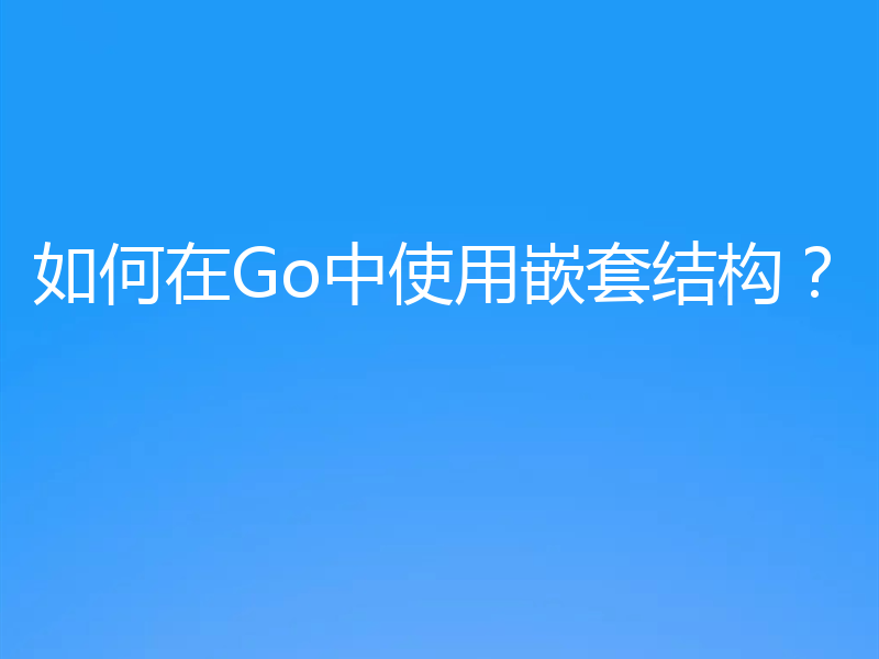 如何在Go中使用嵌套结构?