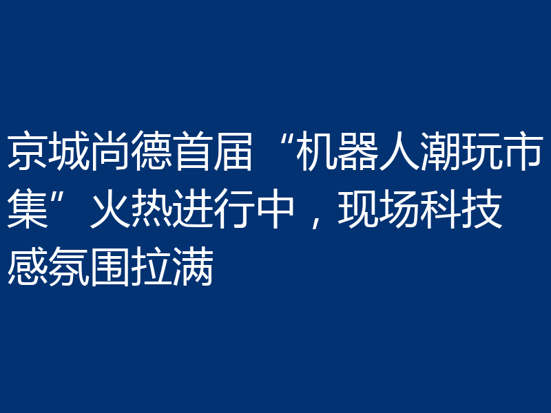 京城尚德首届“机器人潮玩市集”火热进行中,现场科技感氛围拉满