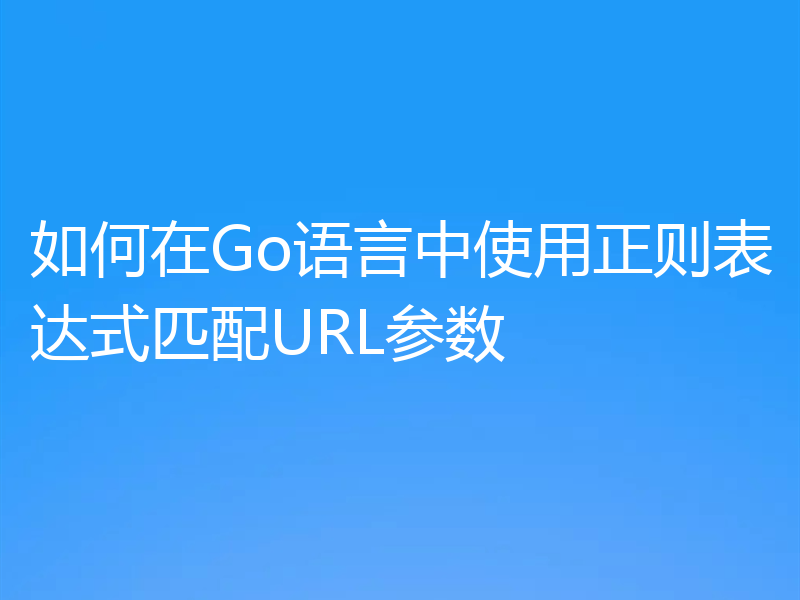 如何在Go语言中使用正则表达式匹配URL参数