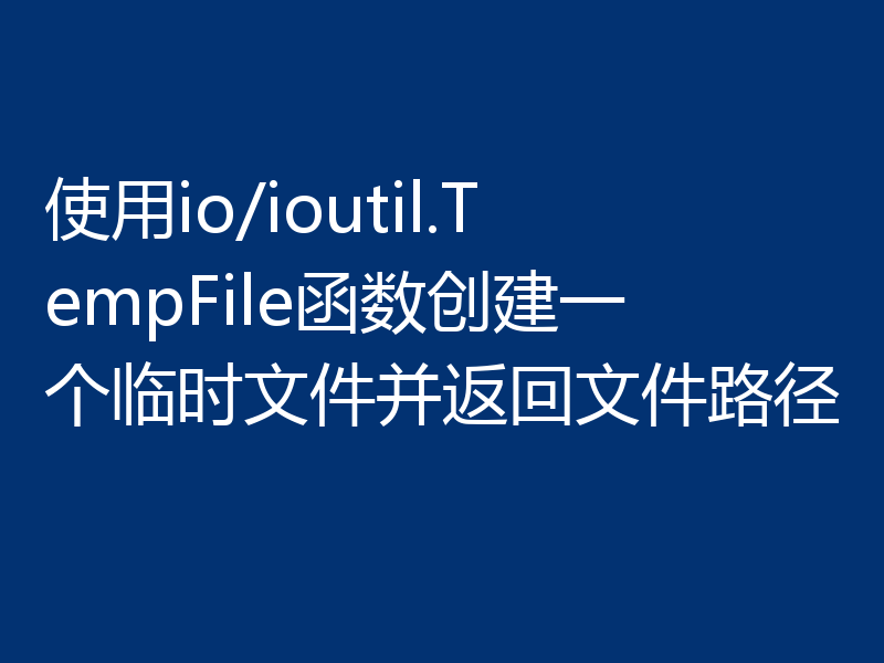 使用io/ioutil.TempFile函数创建一个临时文件并返回文件路径