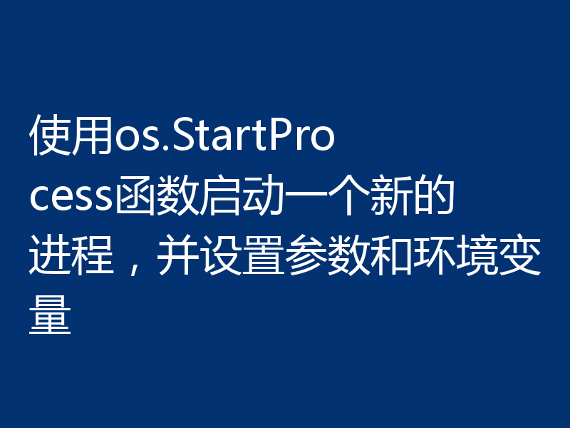 使用os.StartProcess函数启动一个新的进程,并设置参数和环境变量