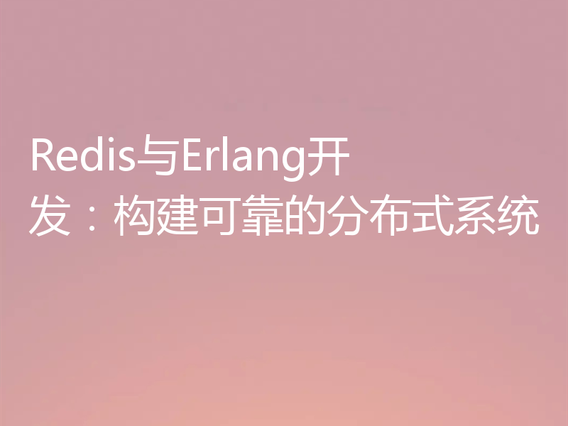 Redis与Erlang开发：构建可靠的分布式系统