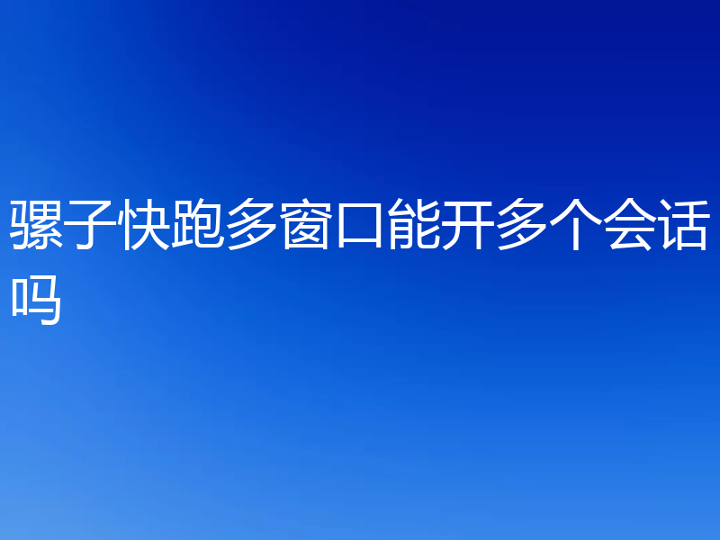 骡子快跑多窗口能开多个会话吗