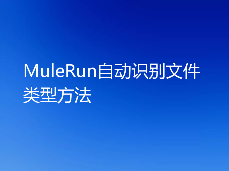 MuleRun自动识别文件类型方法
