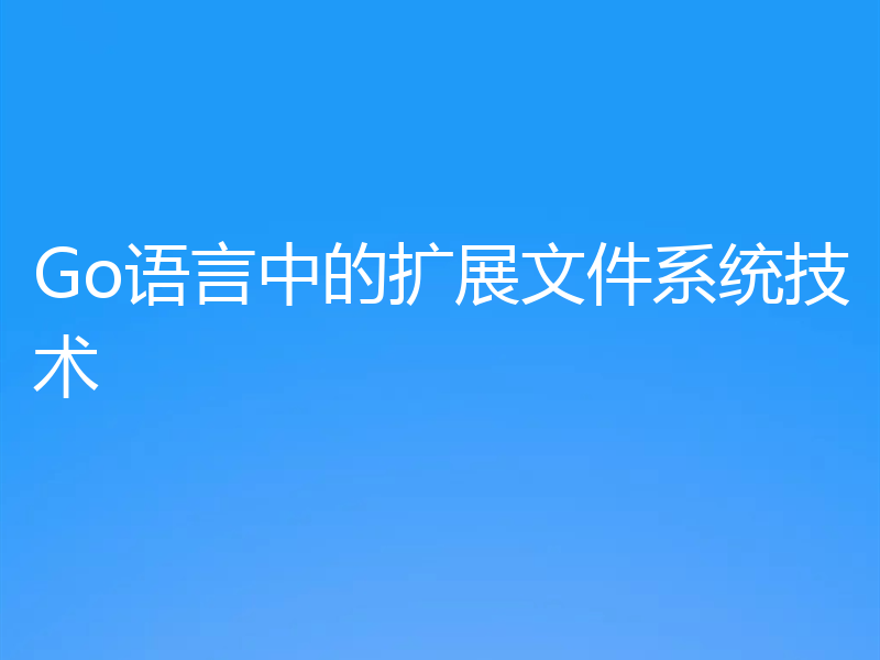 Go语言中的扩展文件系统技术