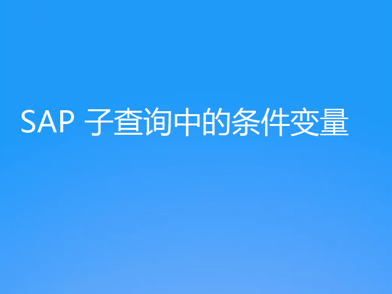 SAP 子查询中的条件变量