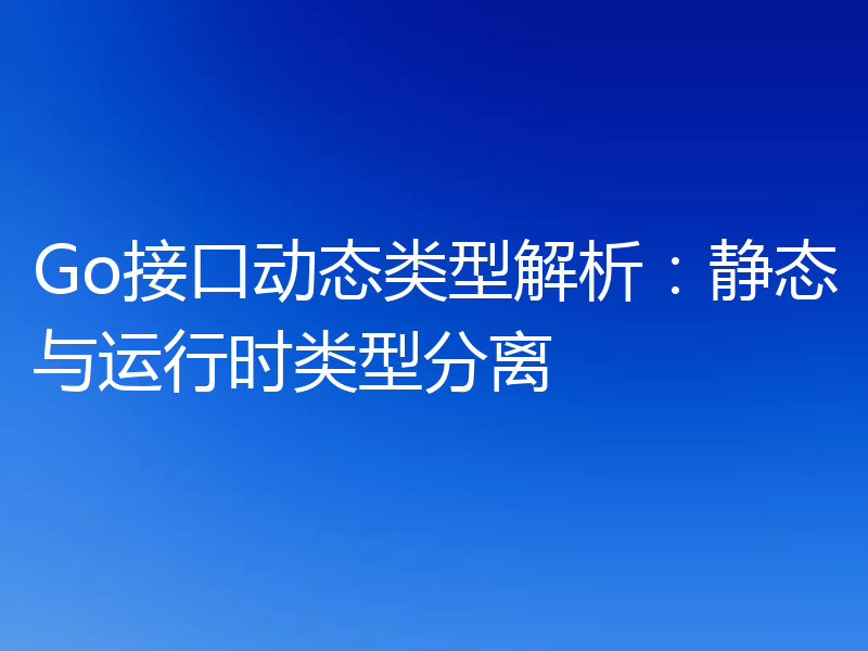 Go接口动态类型解析：静态与运行时类型分离