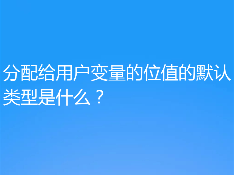 分配给用户变量的位值的默认类型是什么?
