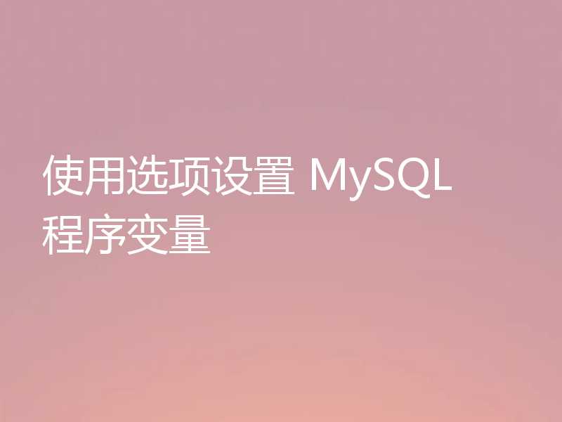 使用选项设置 MySQL 程序变量