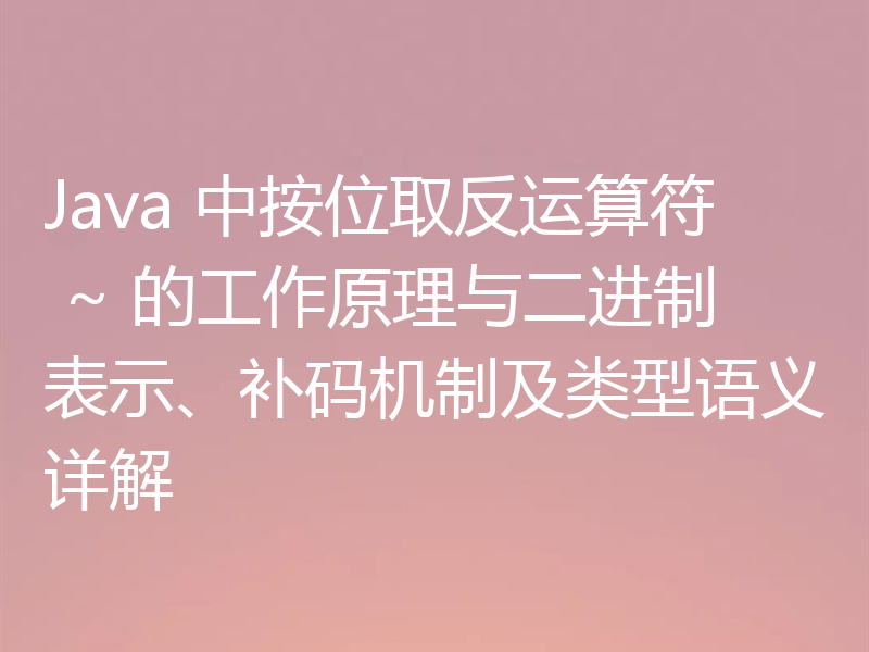 Java 中按位取反运算符 ~ 的工作原理与二进制表示、补码机制及类型语义详解
