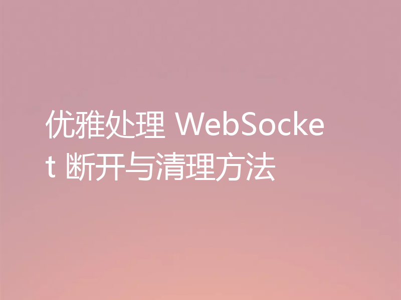 优雅处理 WebSocket 断开与清理方法