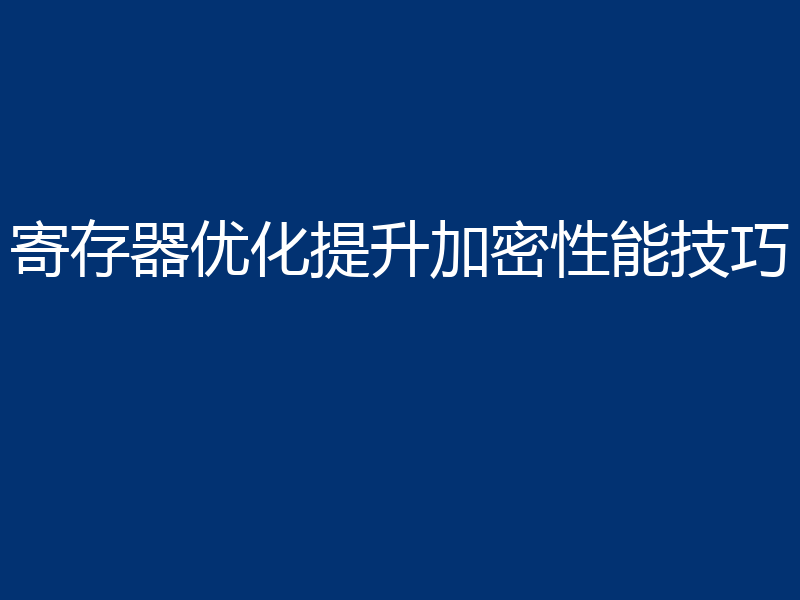 寄存器优化提升加密性能技巧
