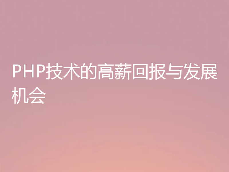 PHP技术的高薪回报与发展机会