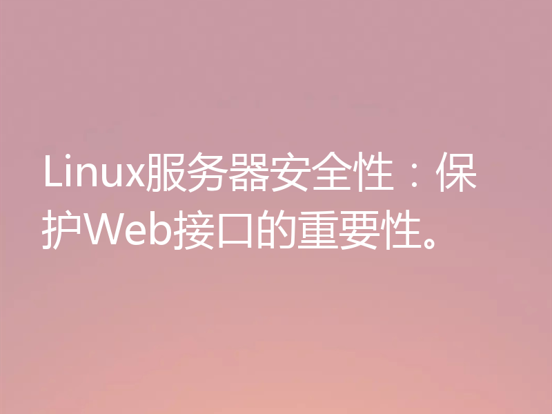 Linux服务器安全性:保护Web接口的重要性。