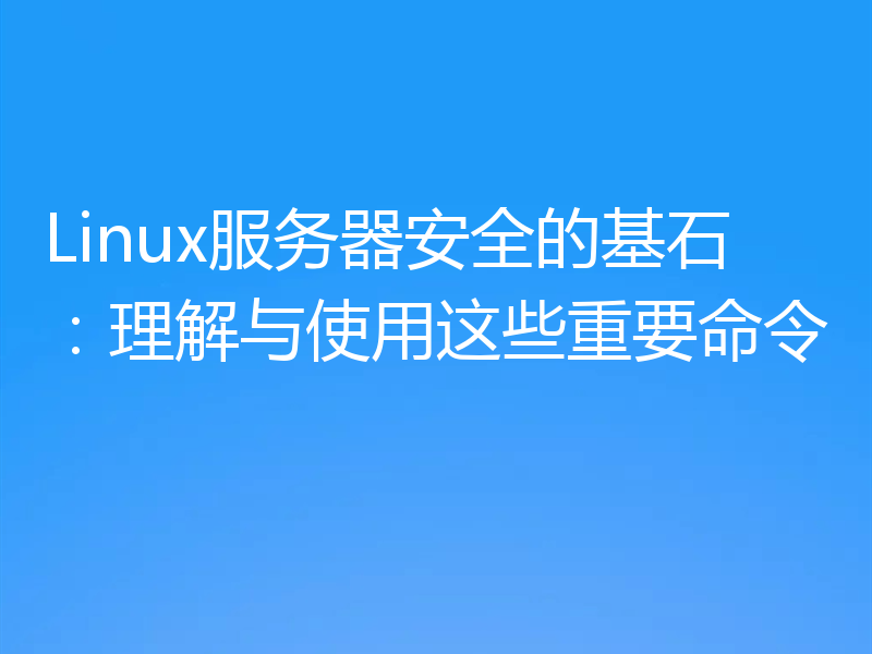 Linux服务器安全的基石:理解与使用这些重要命令