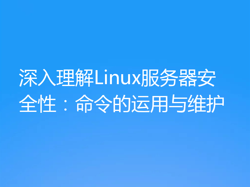 深入理解Linux服务器安全性:命令的运用与维护