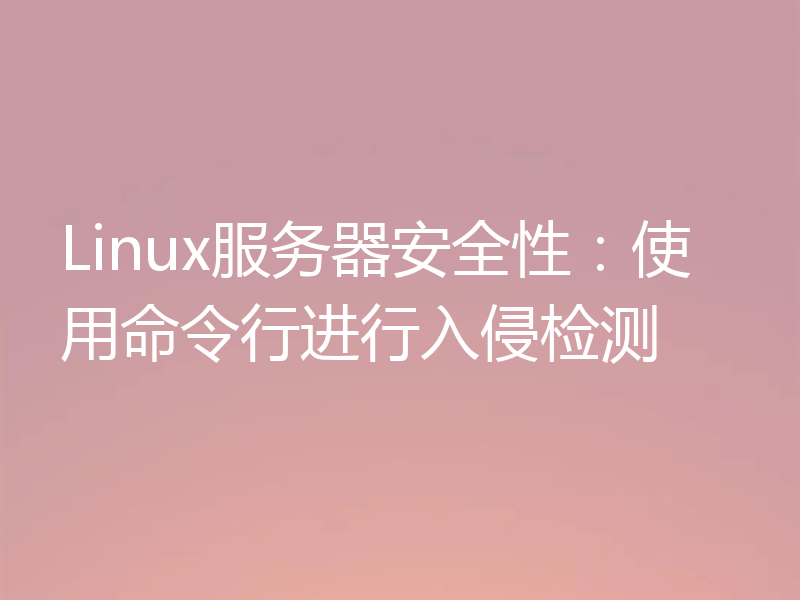 Linux服务器安全性:使用命令行进行入侵检测