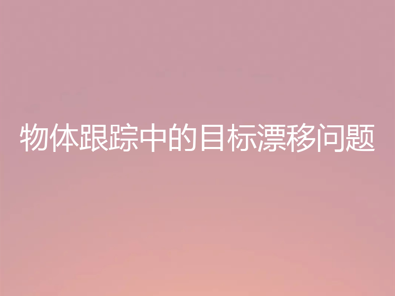 物体跟踪中的目标漂移问题