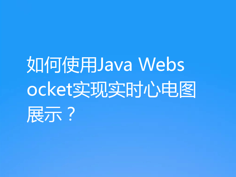 如何使用Java Websocket实现实时心电图展示?
